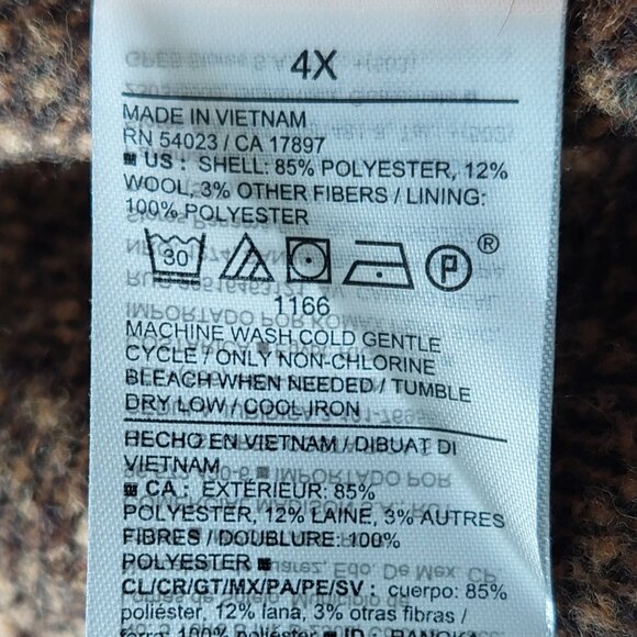 Old Navy Brown Plus Size Blazer Classic Boucle Texture 2 Button Closure Size 4X - Picture 11 of 13